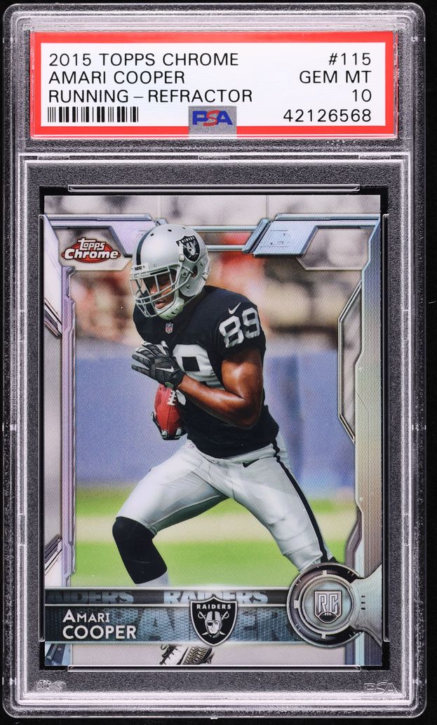 2015 Topps Chrome Running Refractor Amari Cooper ROOKIE #115 PSA 10 GEM MINT