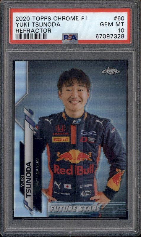 2020 Topps Chrome Formula 1 Refractor #60 Yuki Tsunoda PSA 10