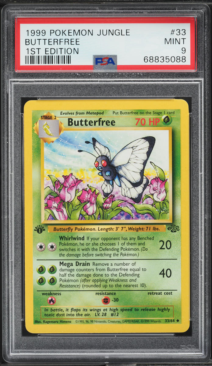 1999 Pokemon Jungle 1st Edition Butterfree #33 PSA 9 MINT