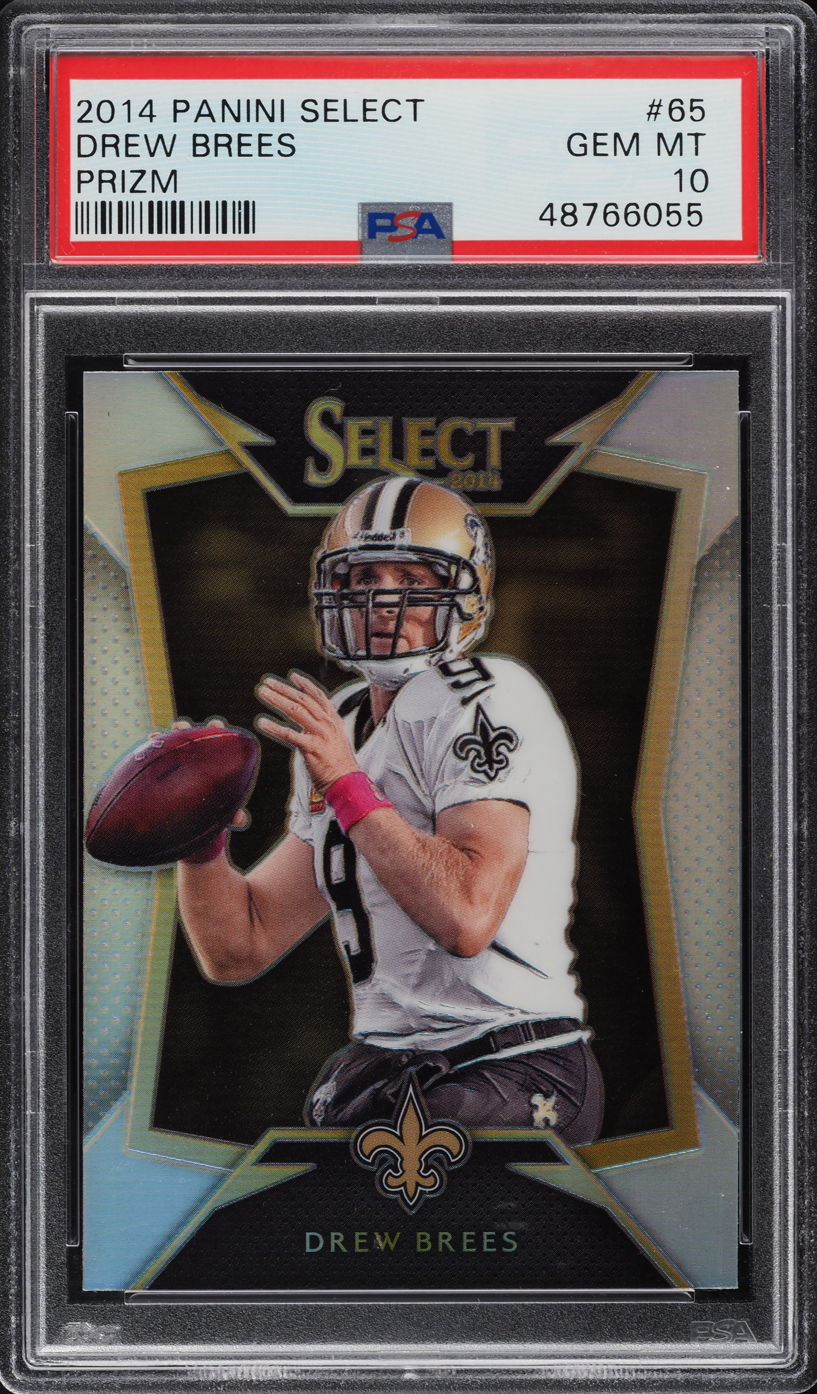 2014 Select Silver Prizm Drew Brees #65 PSA 10 GEM MINT