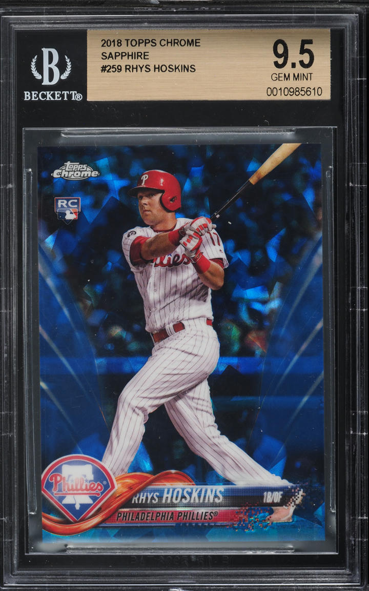 2018 Topps Chrome Sapphire Rhys Hoskins ROOKIE #259 BGS 9.5 GEM MINT