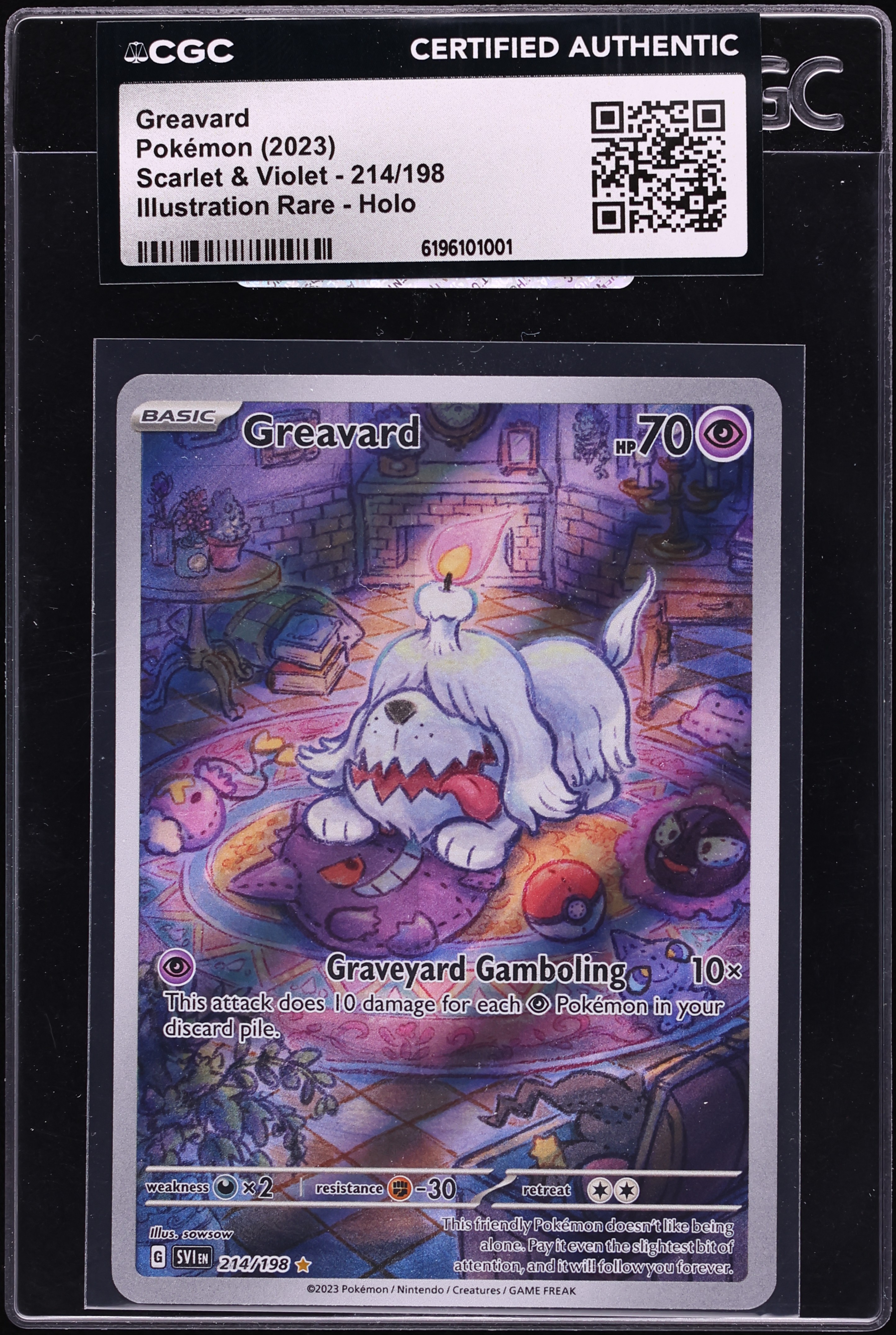 2023 Pokemon Scarlet & Violet IR Greavard #214 CGC AUTH
