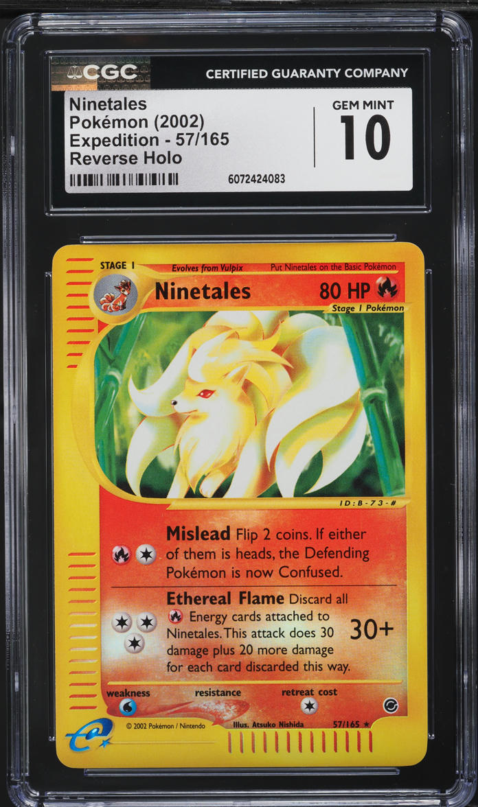 2002 Pokemon Expedition Reverse Holo Ninetales #57 CGC 10 GEM MINT