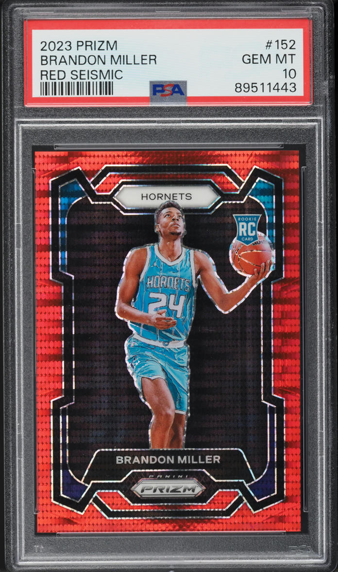 2023 Panini Prizm Red Seismic Brandon Miller ROOKIE /299 #152 PSA 10 GEM MINT