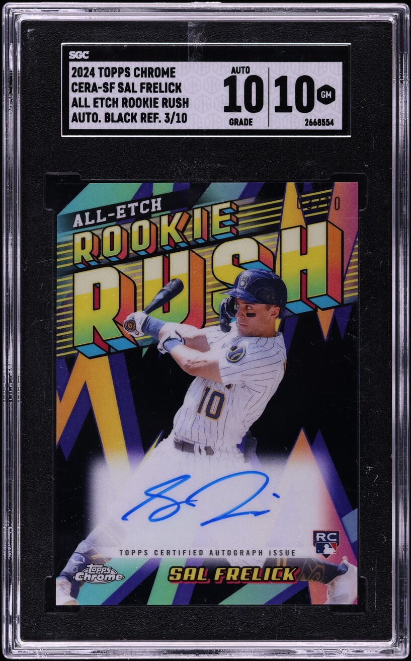 2024 Topps Chrome All Etch Rookie Rush Black Ref. Sal Frelick RC AUTO SGC 10