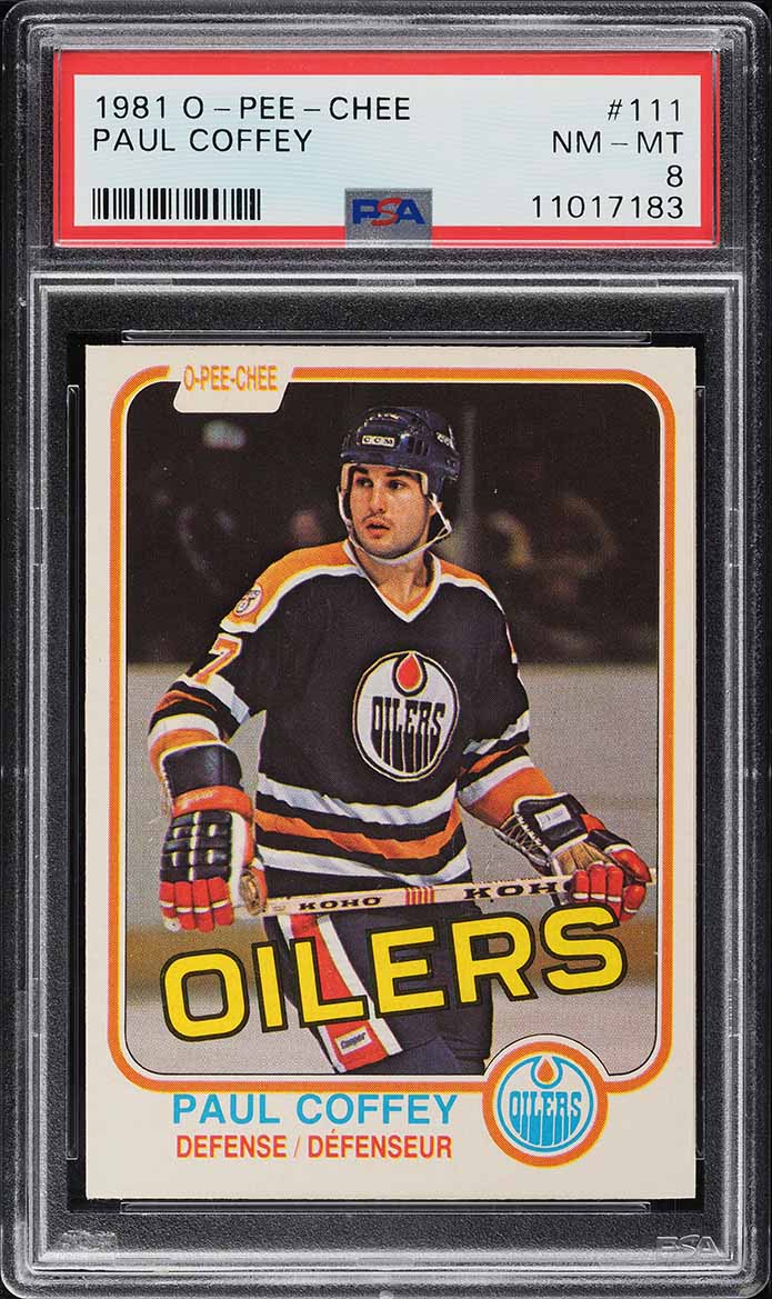 1981 O-Pee-Chee Hockey Paul Coffey ROOKIE #111 PSA 8 NM-MT