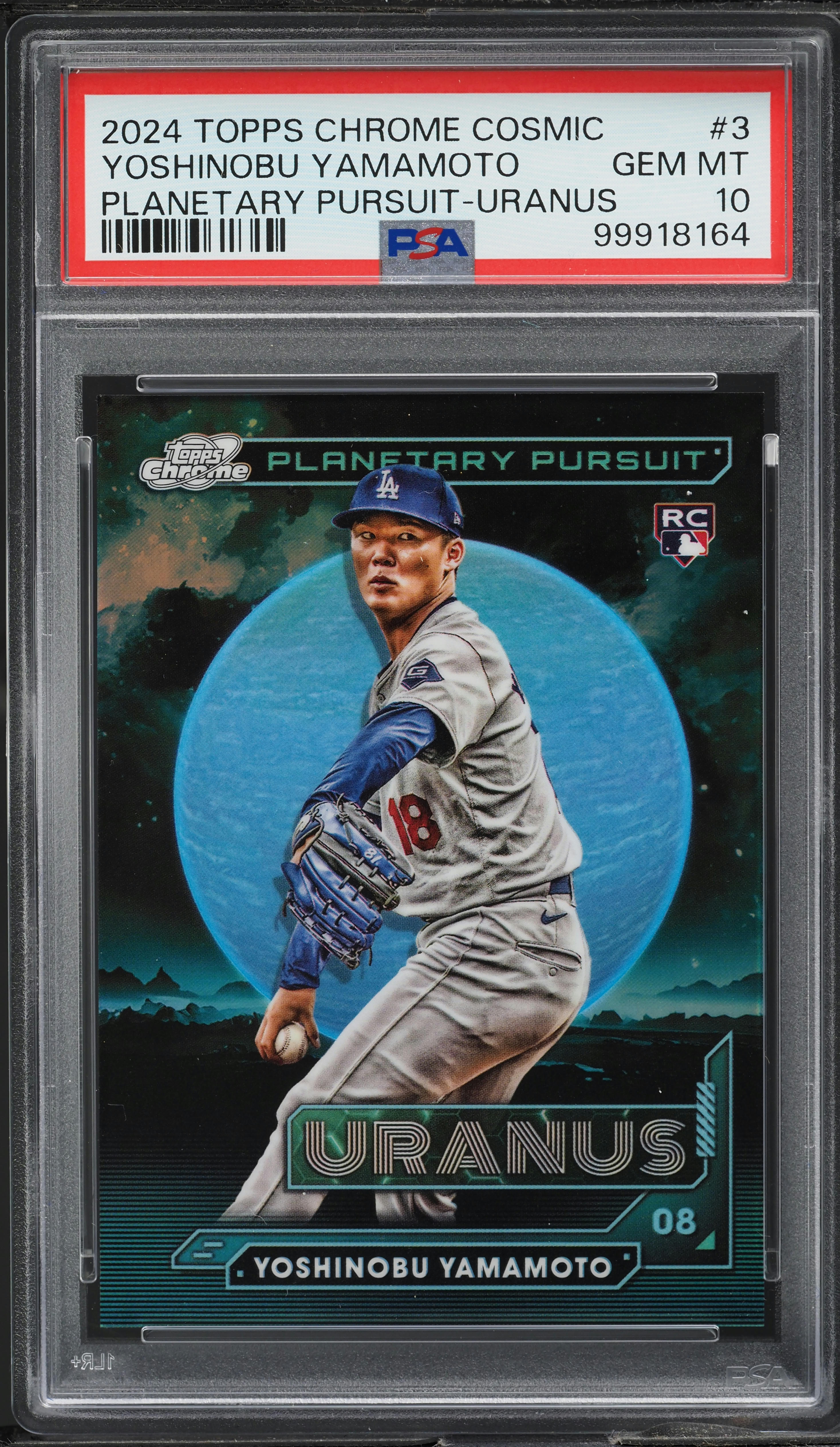 2024 Topps Chrome Cosmic Planetary Pursuit Uranus Yoshinobu Yamamoto RC PSA 10