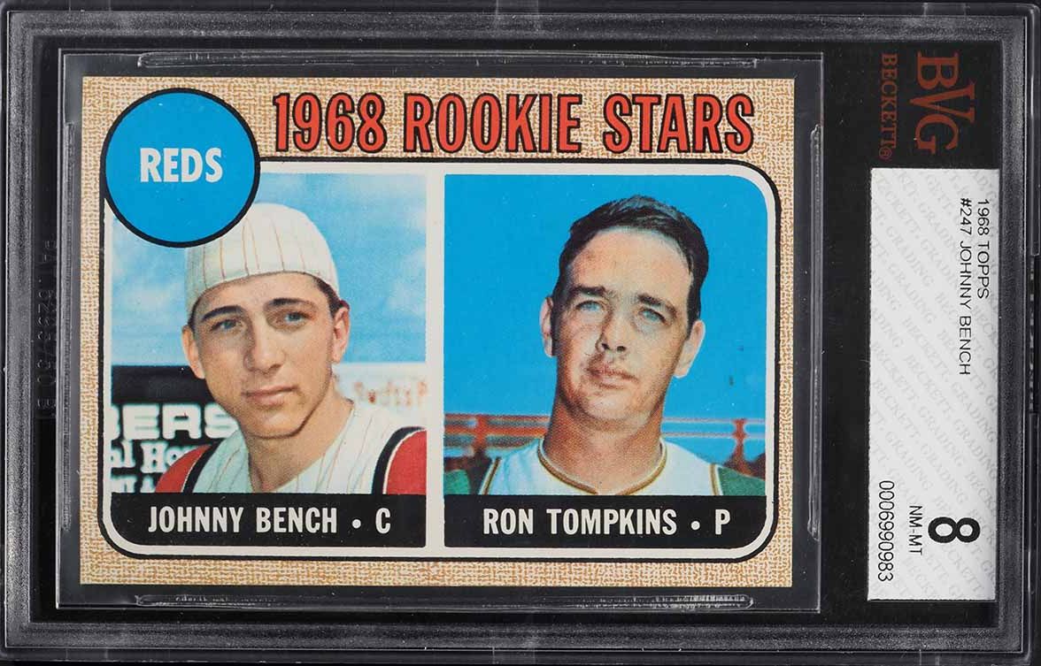 1968 Topps Johnny Bench ROOKIE #247 BVG 8 NM-MT
