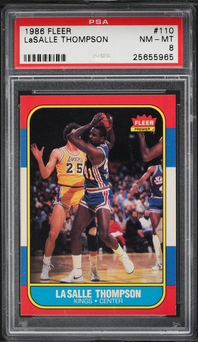 1986 Fleer Basketball LaSalle Thompson ROOKIE #110 PSA 8 NM-MT