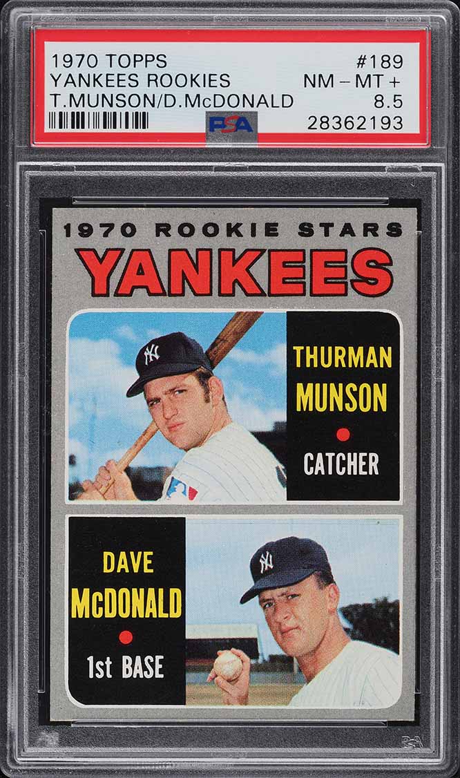 1970 Topps Thurman Munson ROOKIE #189 PSA 8.5 NM-MT+