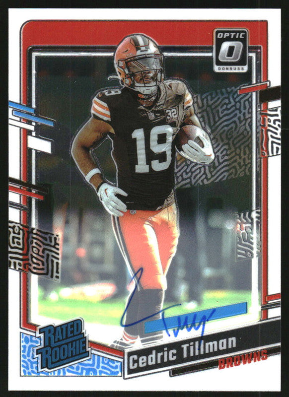 2023 Donruss Optic Rated Rookies Autographs #224 Cedric Tillman RC Auto /199
