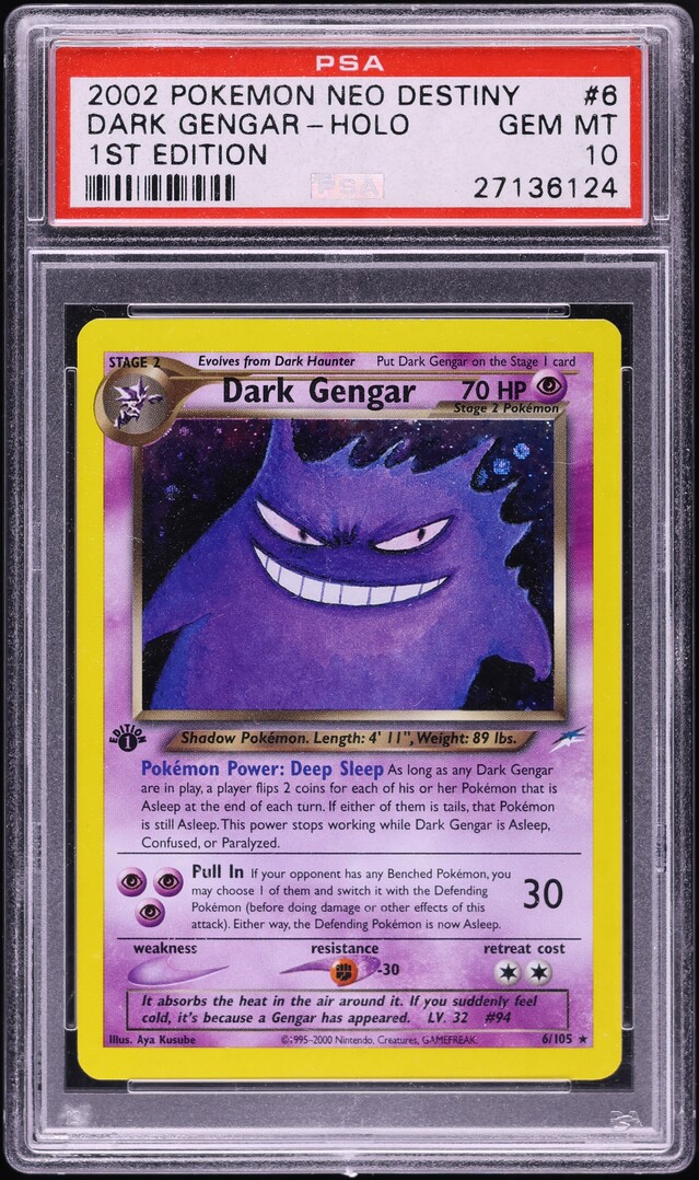 2002 Pokemon Neo Destiny 1st Edition Holo Dark Gengar #6 PSA 10 GEM MINT