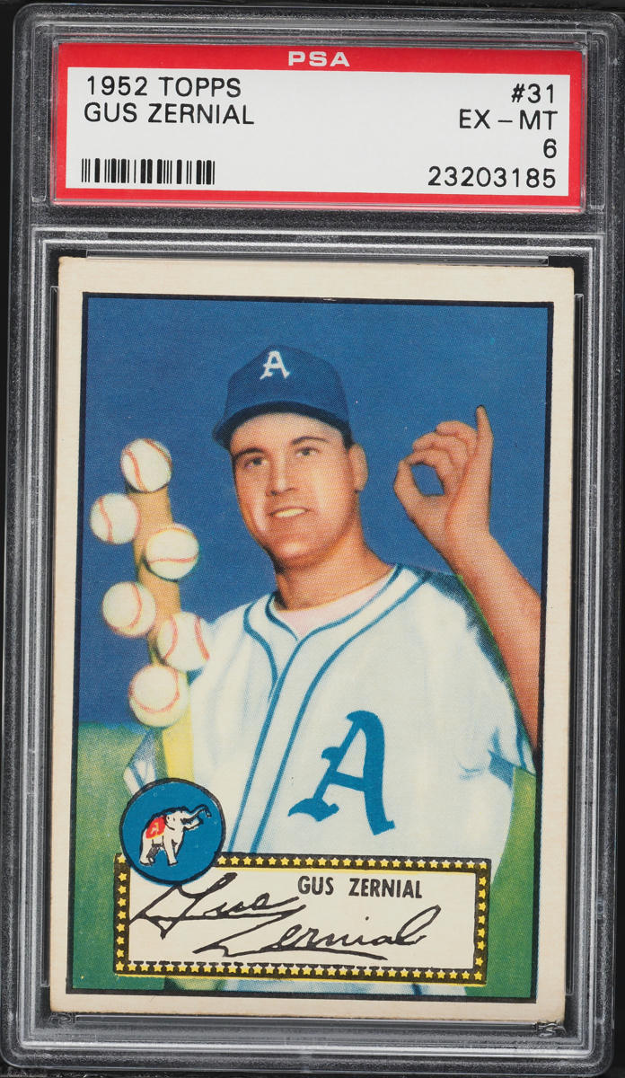 1952 Topps Gus Zernial #31 PSA 6 EXMT