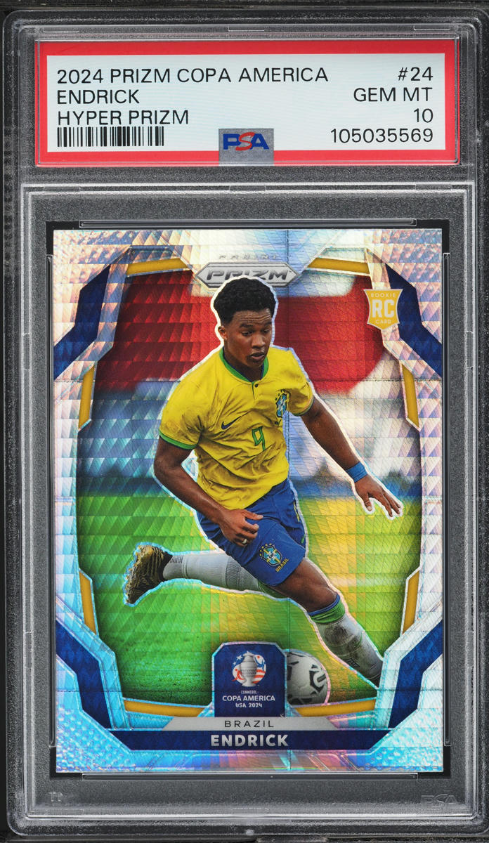 2024 Panini Prizm Conmebol Copa America Hyper Endrick ROOKIE #24 PSA 10 GEM MINT