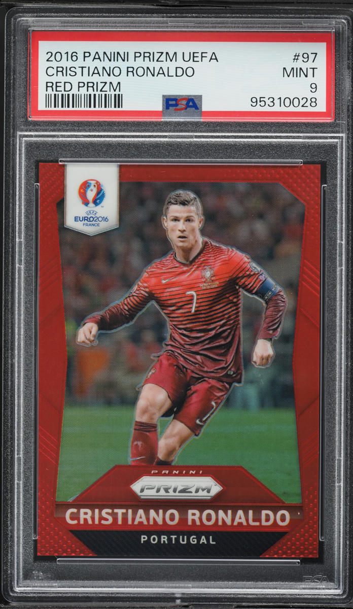 2016 Panini Prizm UEFA Red Cristiano Ronaldo /149 #97 PSA 9 MINT