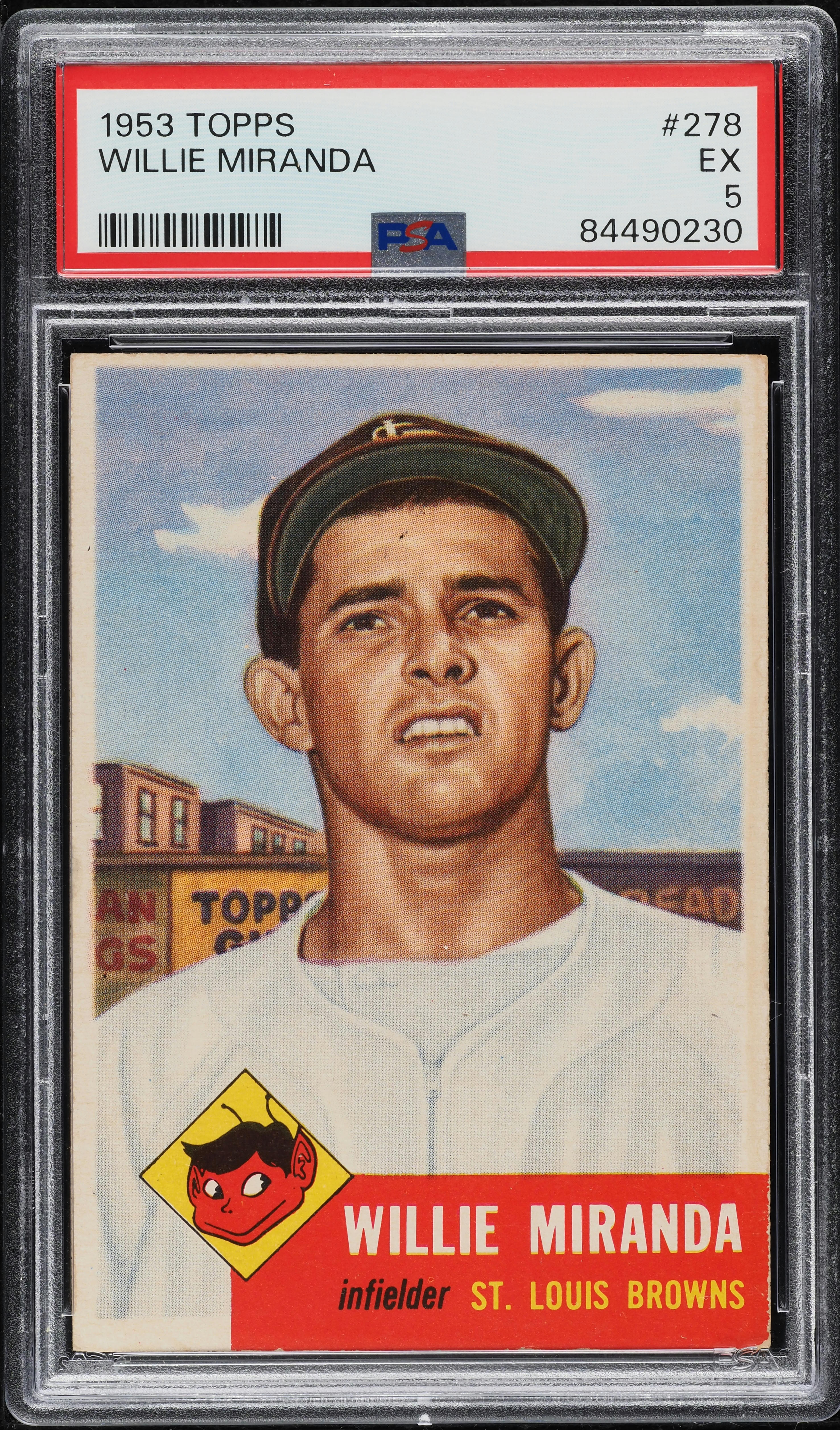 1953 Topps Willie Miranda #278 PSA 5 EX