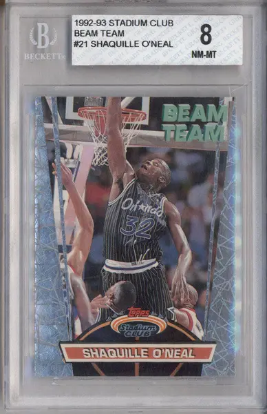 1992-93 Stadium Club Beam Team #21 Shaquille O'Neal RC Rookie BGS 8