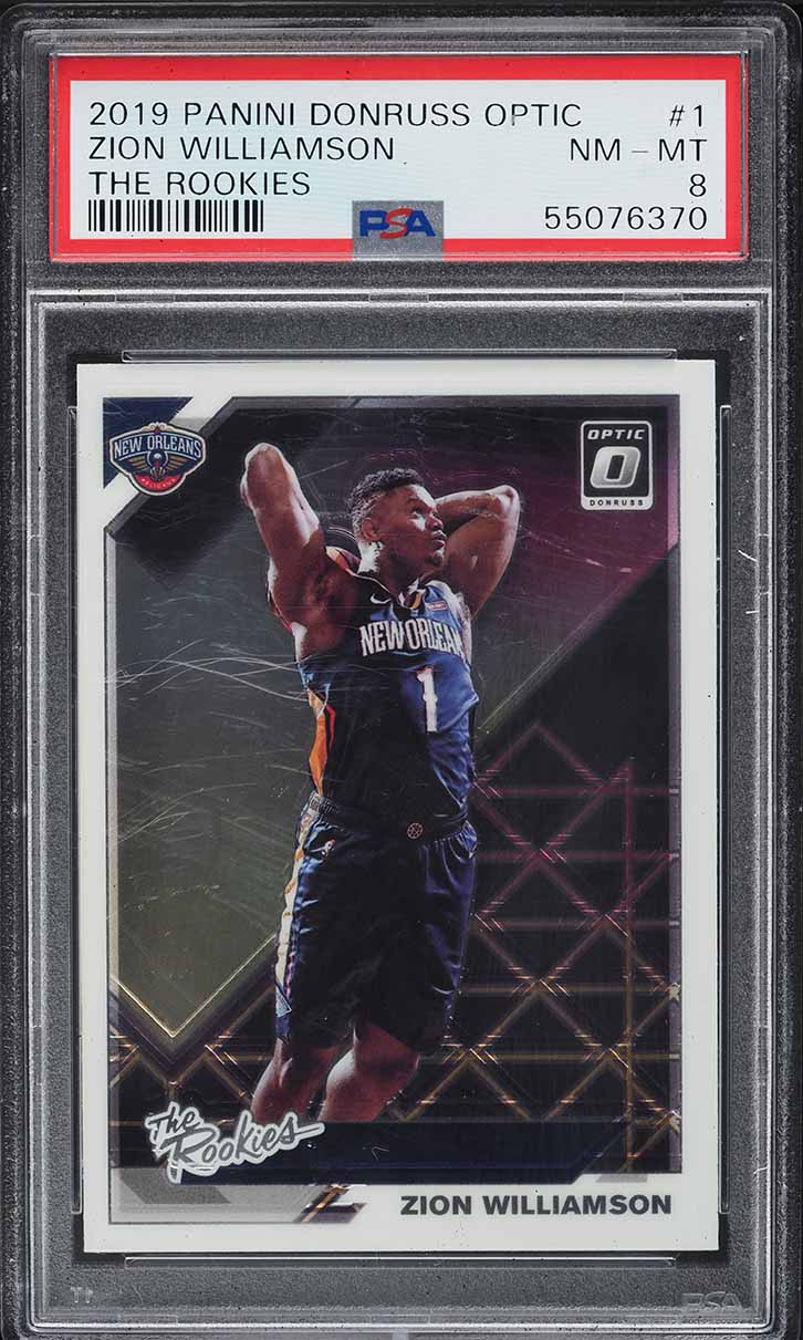 2019 Donruss Optic The Rookies Zion Williamson ROOKIE #1 PSA 8 NM-MT