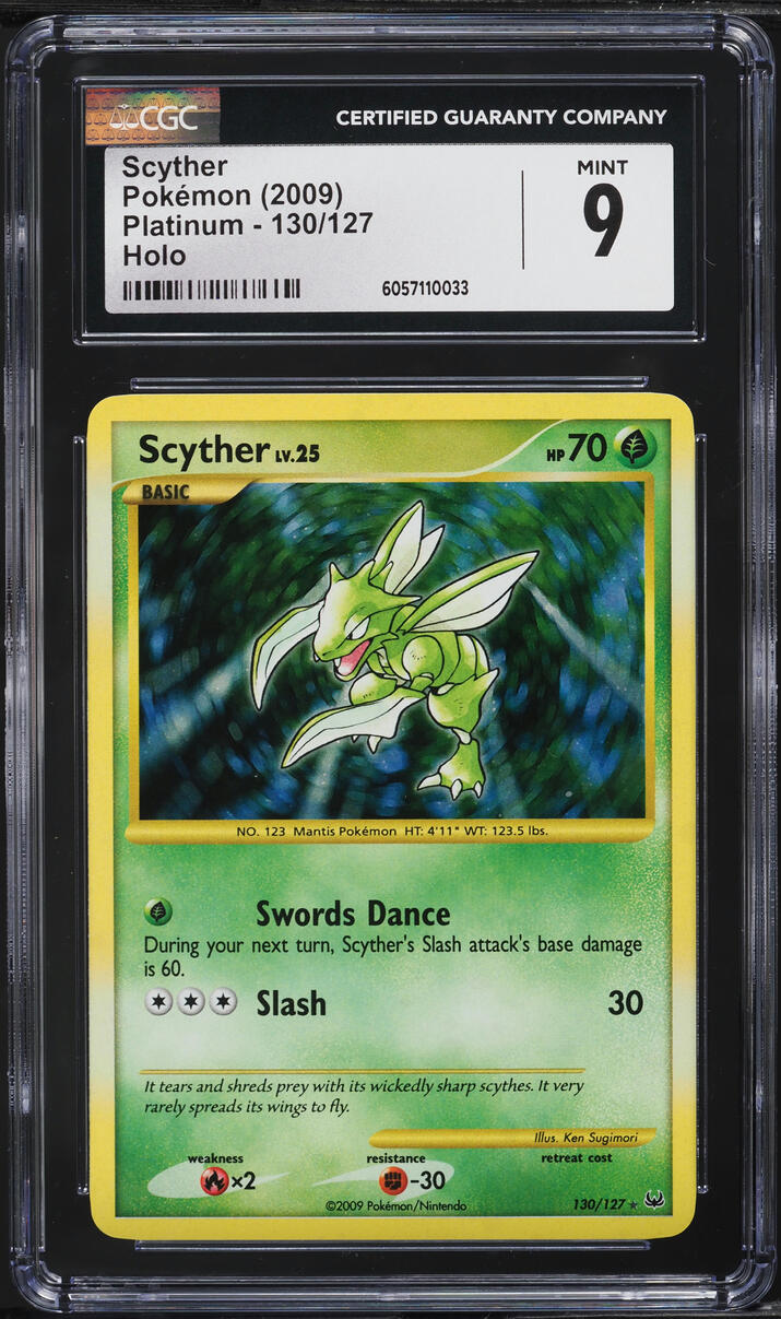 2009 Pokemon Platinum Holo Scyther #130 CGC 9 MINT
