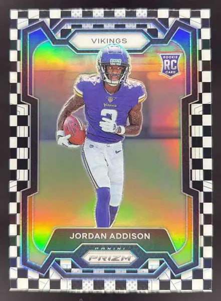 2023 Panini Prizm Black and White Checker #368 Jordan Addison RC