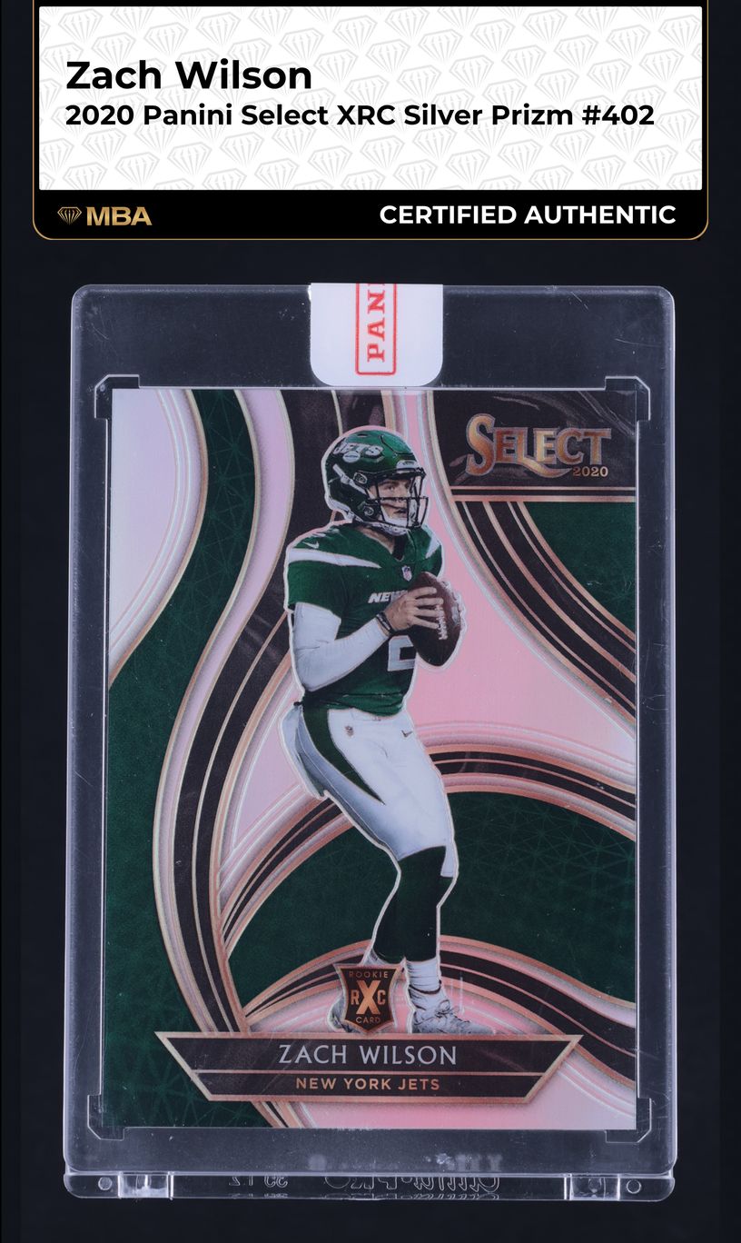 2020 Select XRC Silver Prizm Zach Wilson ROOKIE #402 MBA AUTH