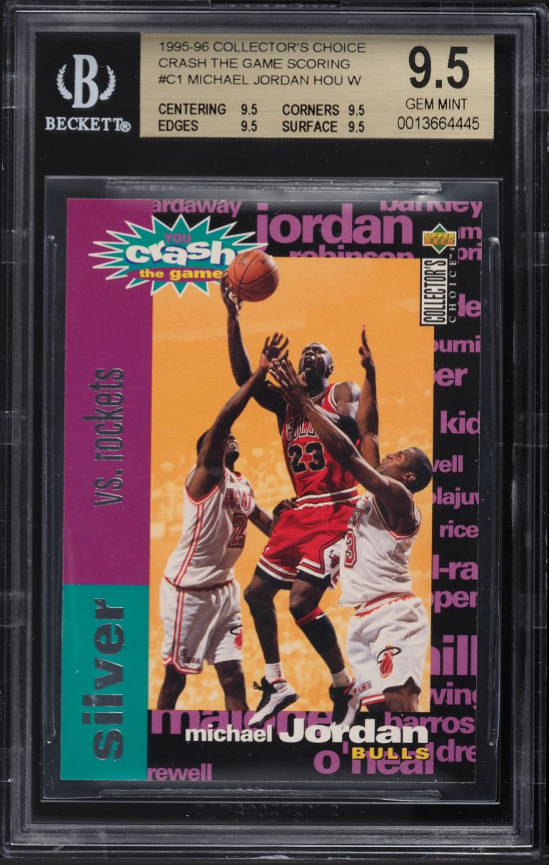 Michael Jordan (vs. Rockets W) #C1 1995-96 Collector's Choice Basketball You Crash the Game Silver: Scoring