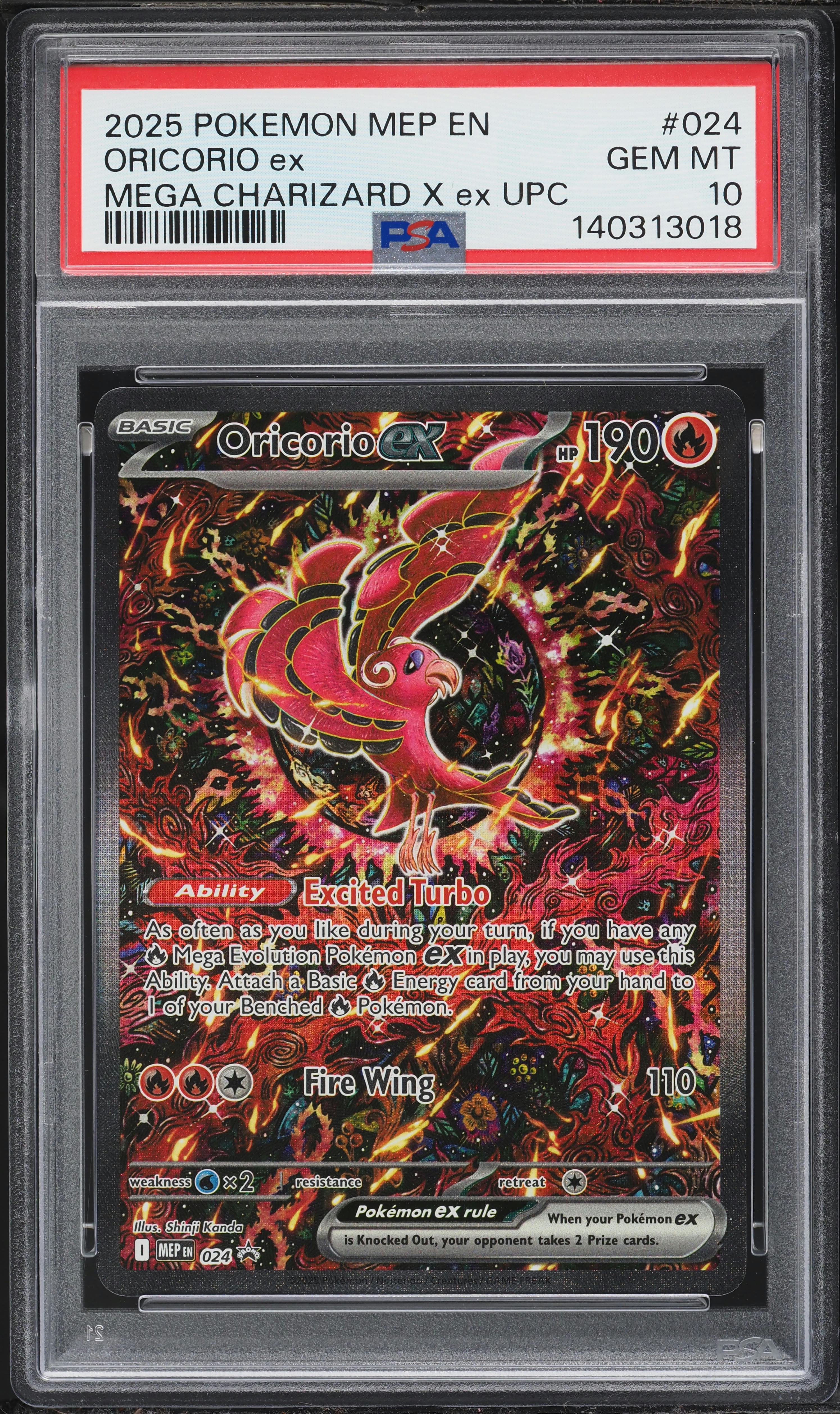 2025 Pokemon Mega Evolution Promo Ultra Premium Alt Art Oricorio ex #24 PSA 10 GEM MINT