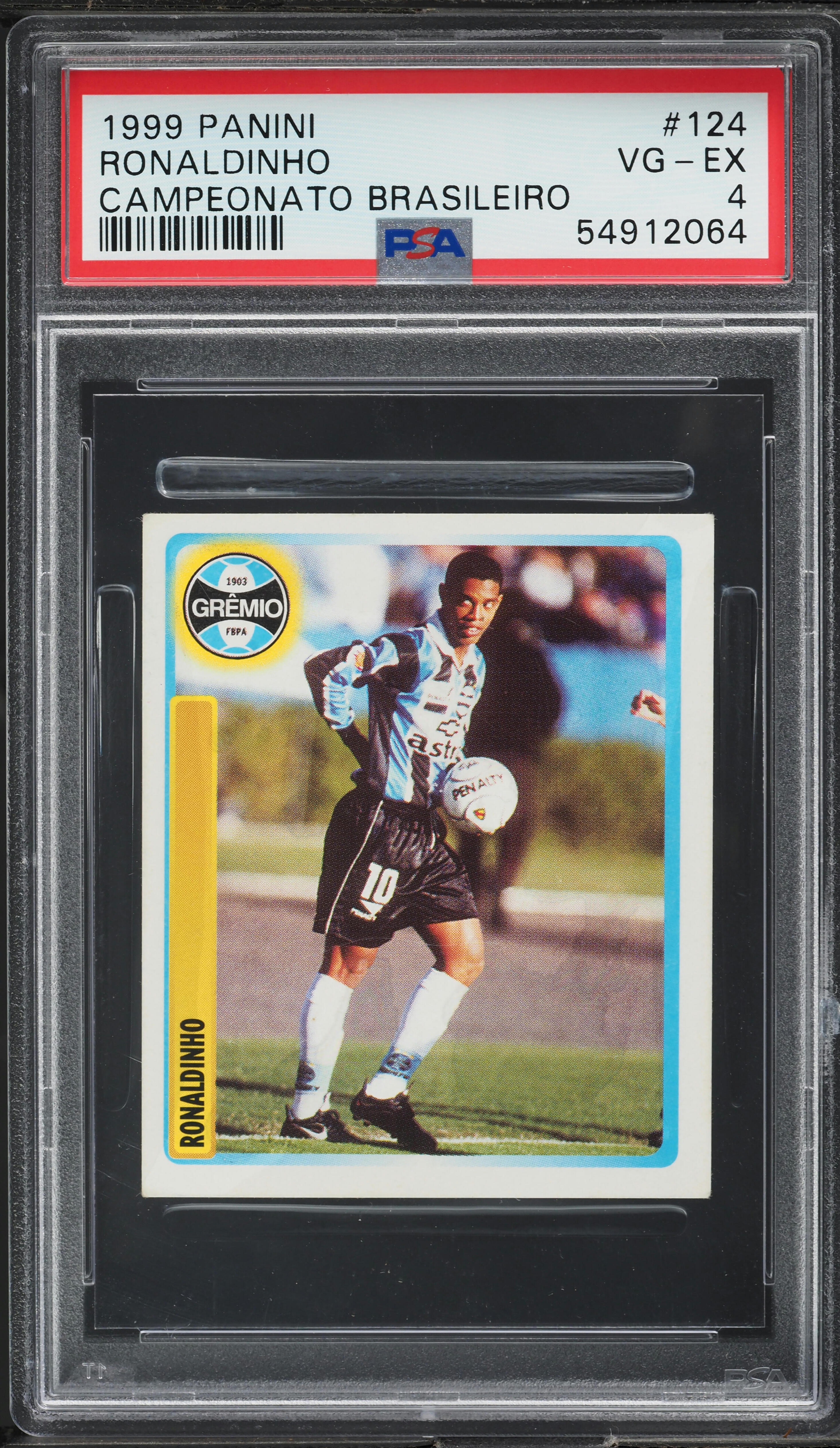 1999 Panini Campeonato Brasileiro Ronaldinho ROOKIE #124 PSA 4 VGEX