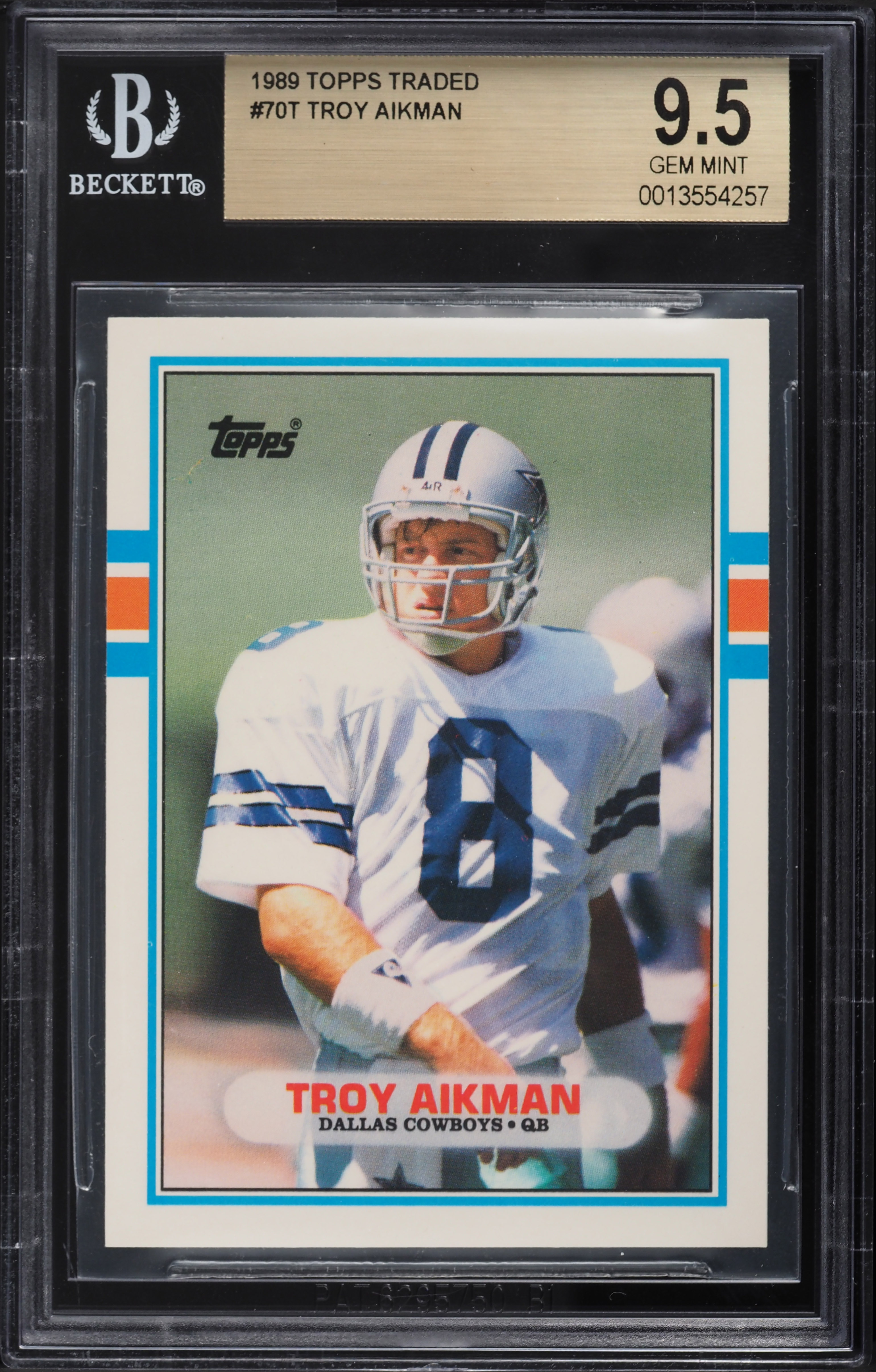 1989 Topps Traded Troy Aikman ROOKIE #70T BGS 9.5 GEM MINT