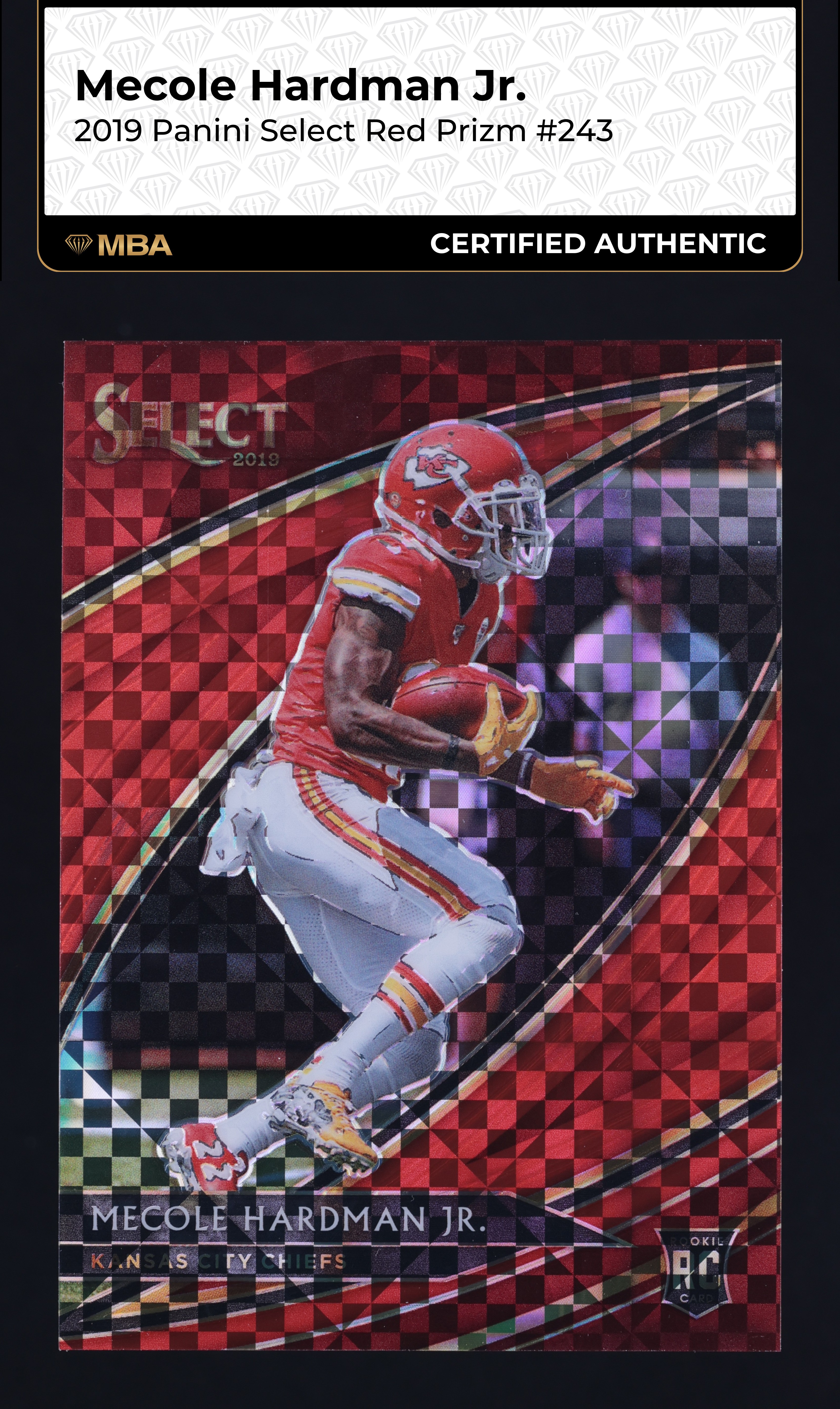 2019 Select Field Level Red Prizm Mecole Hardman Jr. ROOKIE /49 #243 MBA AUTH