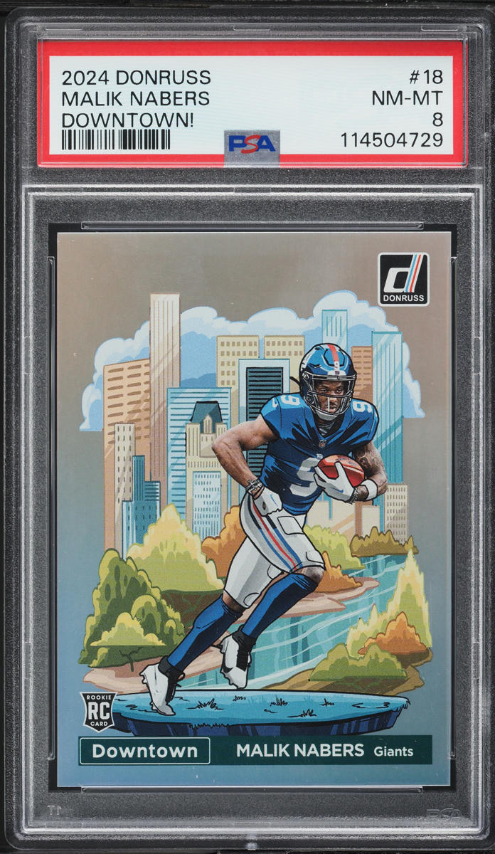 2024 Donruss Downtown Malik Nabers ROOKIE #18 PSA 8 NM-MT