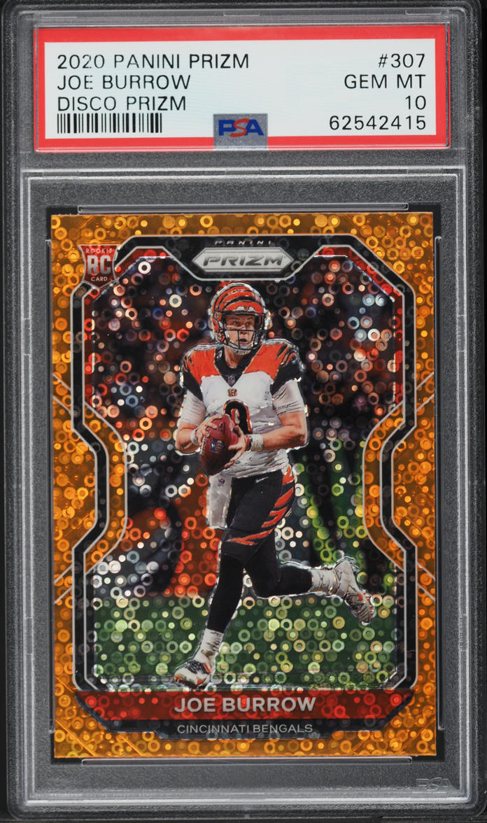 2020 Panini Prizm Disco Joe Burrow ROOKIE #307 PSA 10 GEM MINT