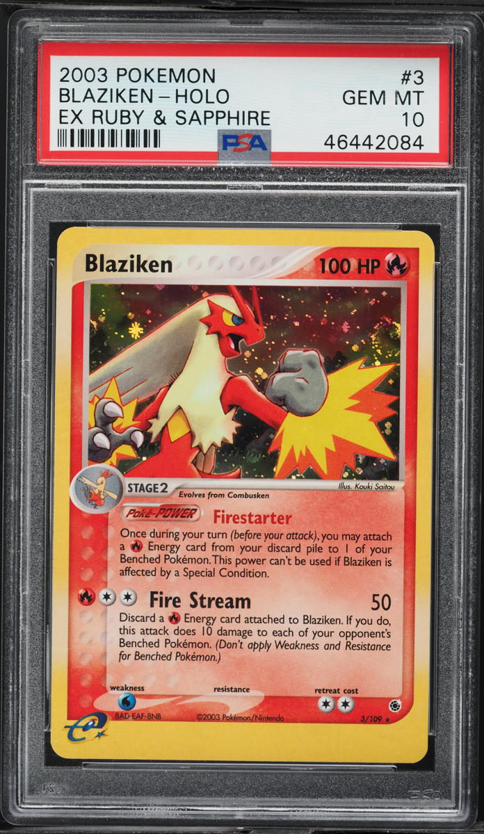 2003 Pokemon EX Ruby & Sapphire Holo Blaziken #3 PSA 10 GEM MINT