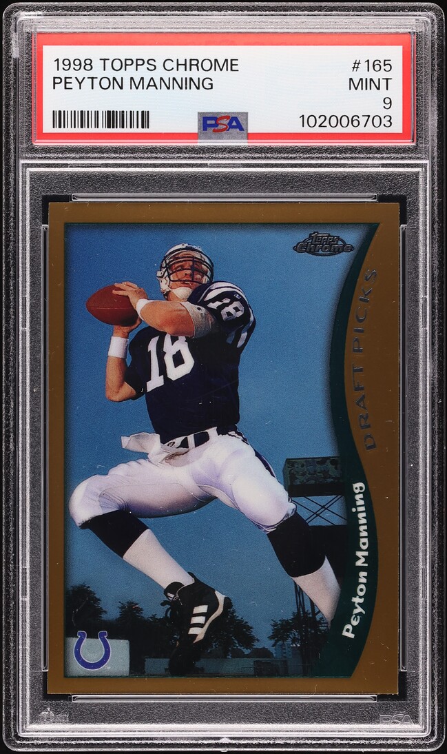 1998 Topps Chrome Peyton Manning ROOKIE #165 PSA 9 MINT