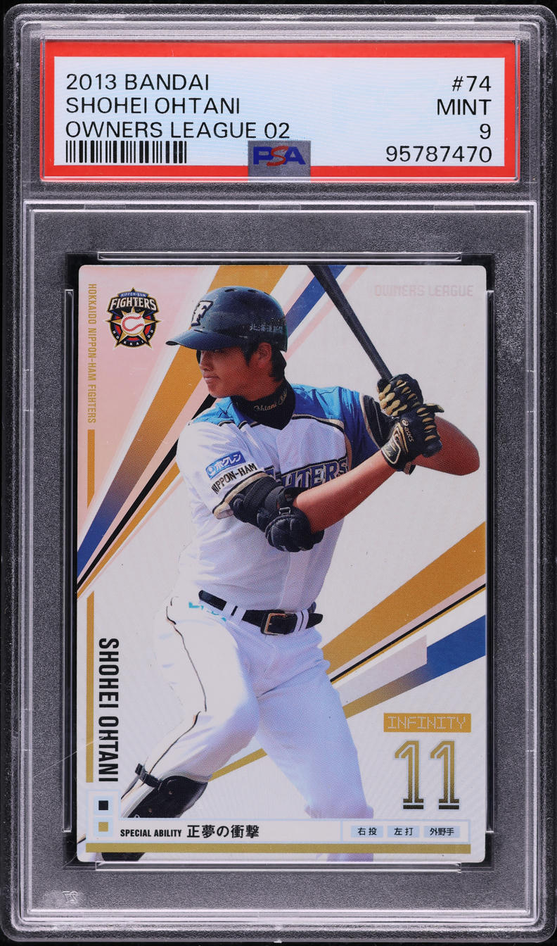2013 Bandai Owners League 02 Shohei Ohtani ROOKIE #74 PSA 9 MINT