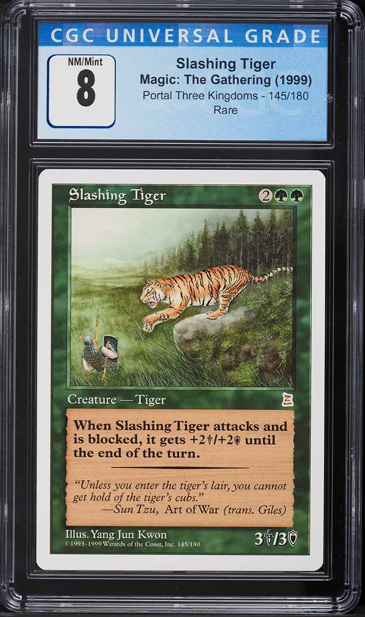 1999 Magic The Gathering MTG Portal Three Kingdoms Slashing Tiger R G #145 CGC 8