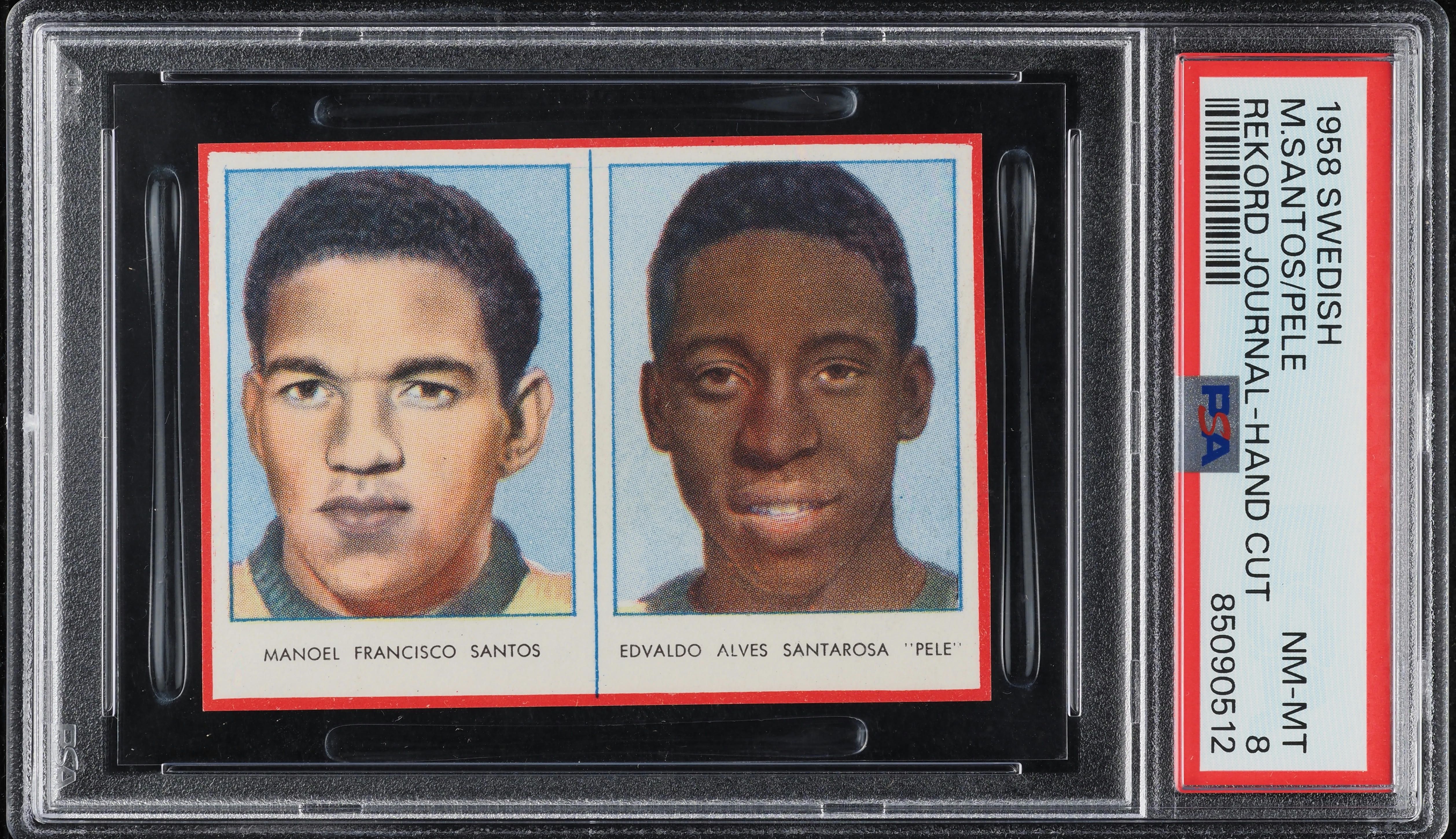 1958 Swedish Rekord Journal Manoel Francisco Santos & Pele ROOKIE PSA 8 NM-MT