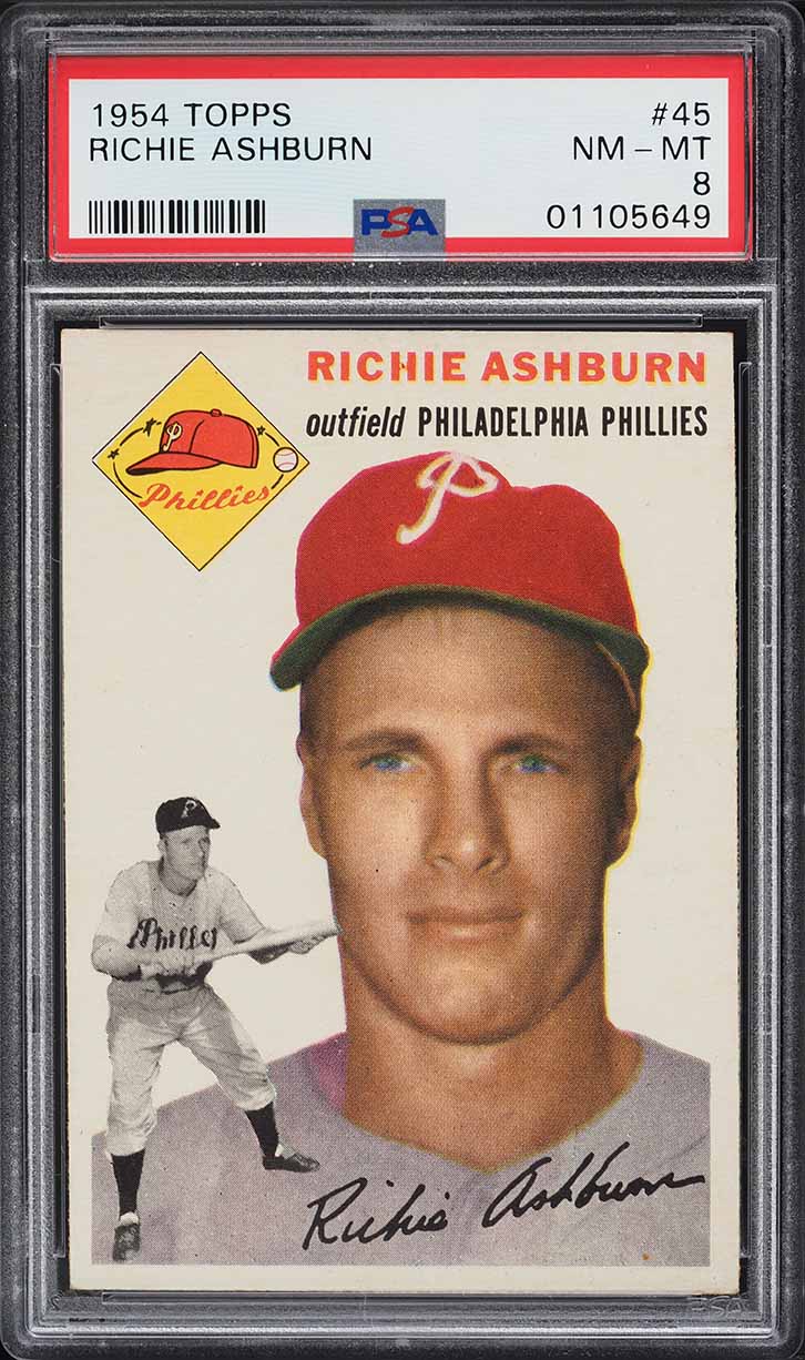1954 Topps Richie Ashburn #45 PSA 8 NM-MT