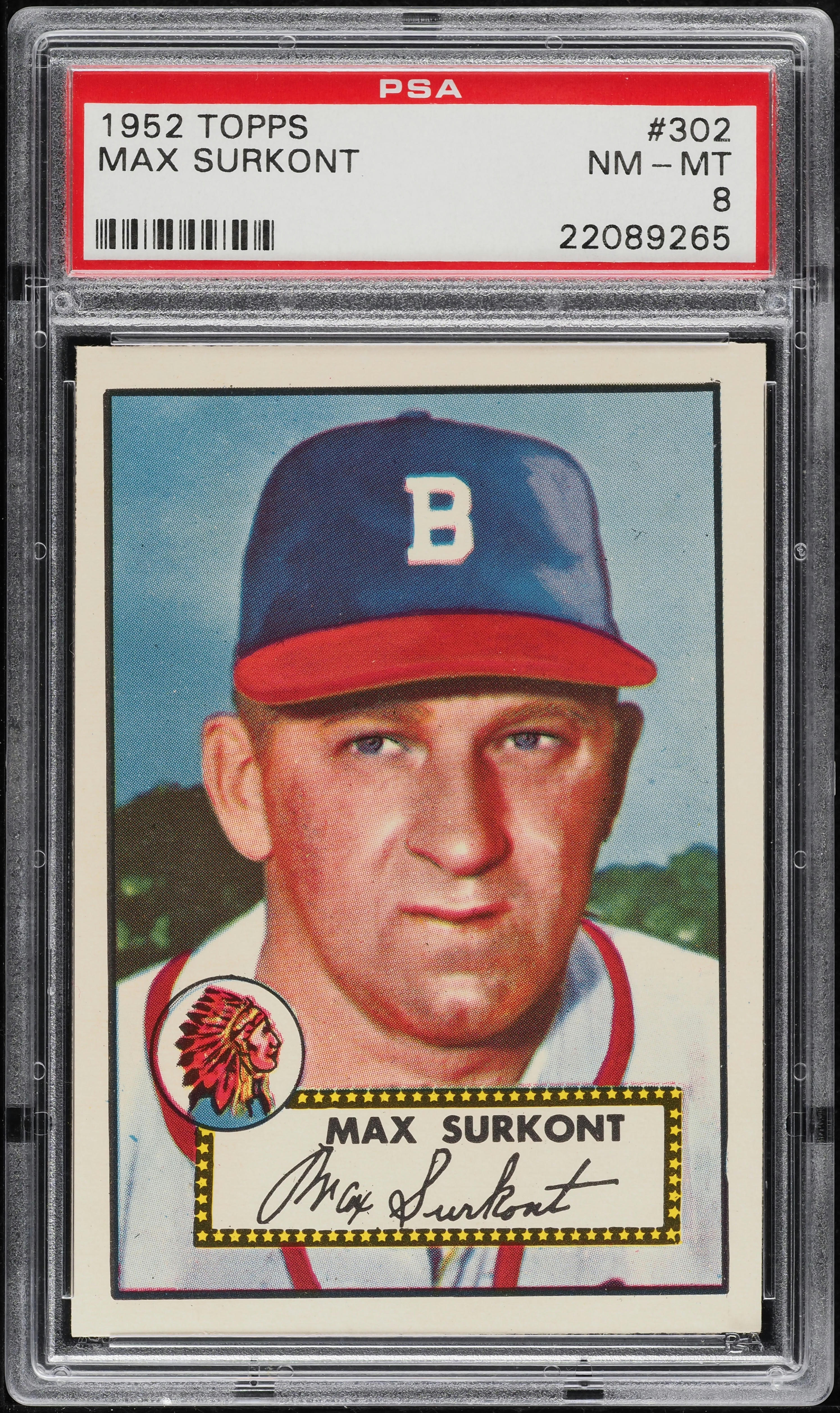 1952 Topps Max Surkont #302 PSA 8 NM-MT