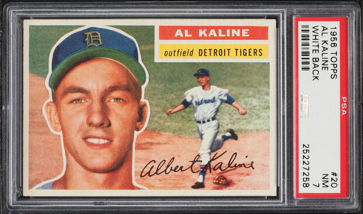 1956 Topps Al Kaline WHITE BACK #20 PSA 7 NRMT