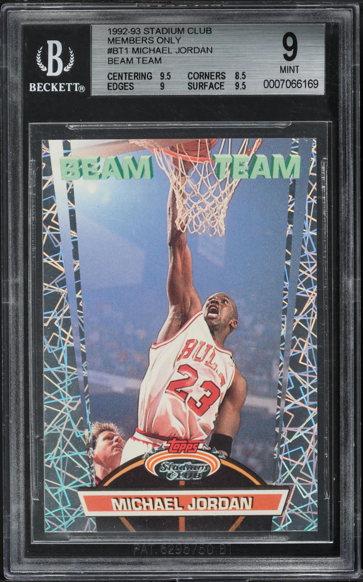1992 Stadium Club Beam Team Members Only Michael Jordan #1 BGS 9 MINT