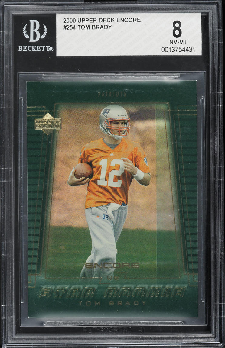 2000 Upper Deck Encore Tom Brady ROOKIE #254 BGS 8 NM-MT