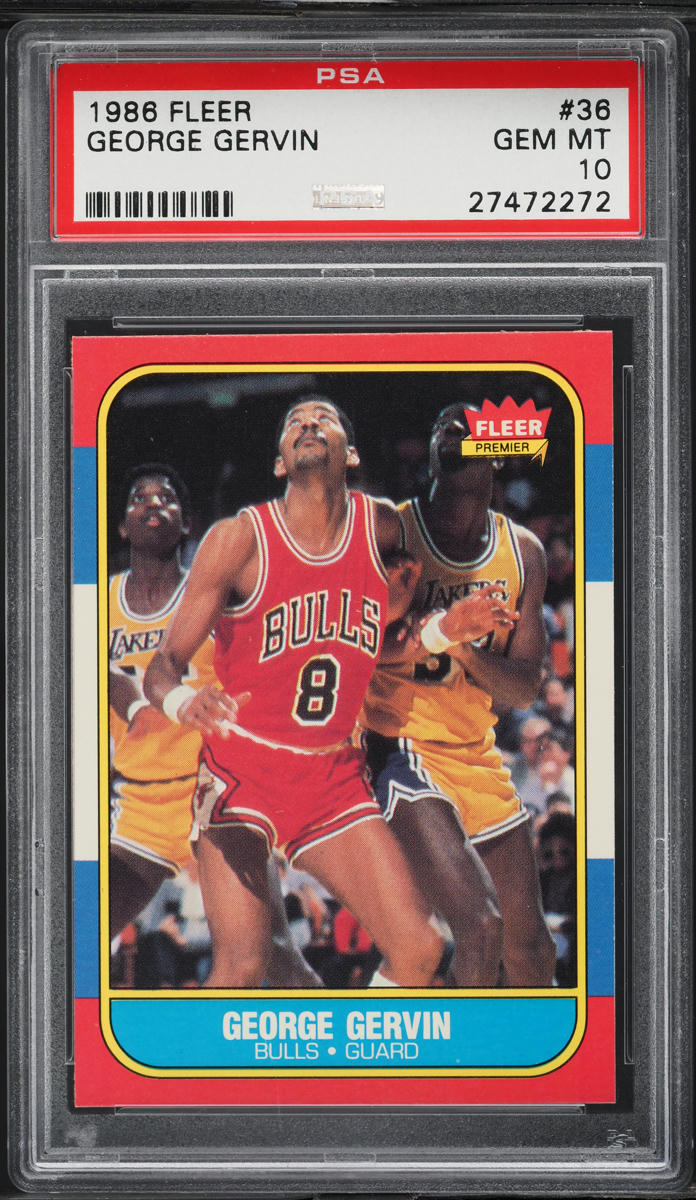 1986 Fleer Basketball George Gervin #36 PSA 10 GEM MINT