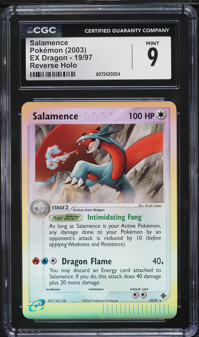 2003 Pokemon EX Dragon Reverse Holo Salamence #19 CGC 9 MINT