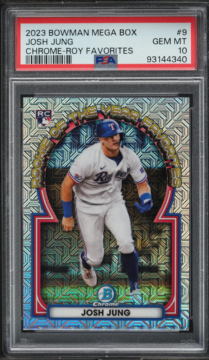 2023 Bowman Chrome Mega Box ROY Favorites Josh Jung ROOKIE #ROYF-9 PSA 10 GEM