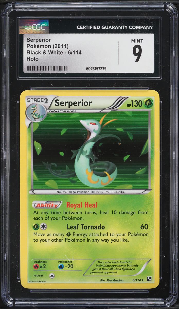 2011 Pokemon Black & White Holo Serperior #6 CGC 9 MINT