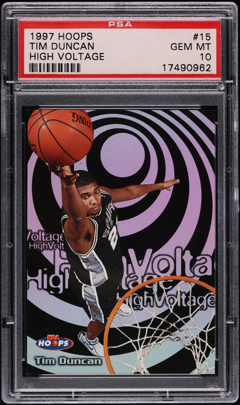 1997 Hoops High Voltage Tim Duncan ROOKIE #HV15 PSA 10 GEM MINT