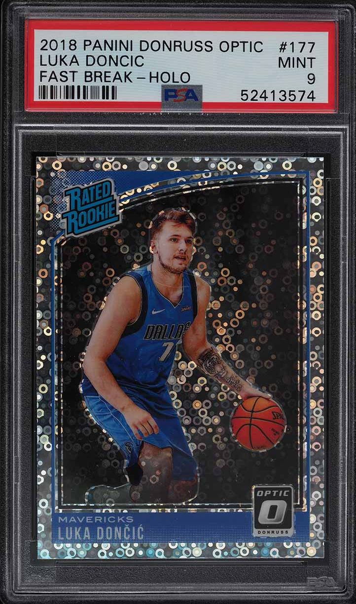 2018 Donruss Optic Fast Break Holo Luka Doncic ROOKIE #177 PSA 9 MINT
