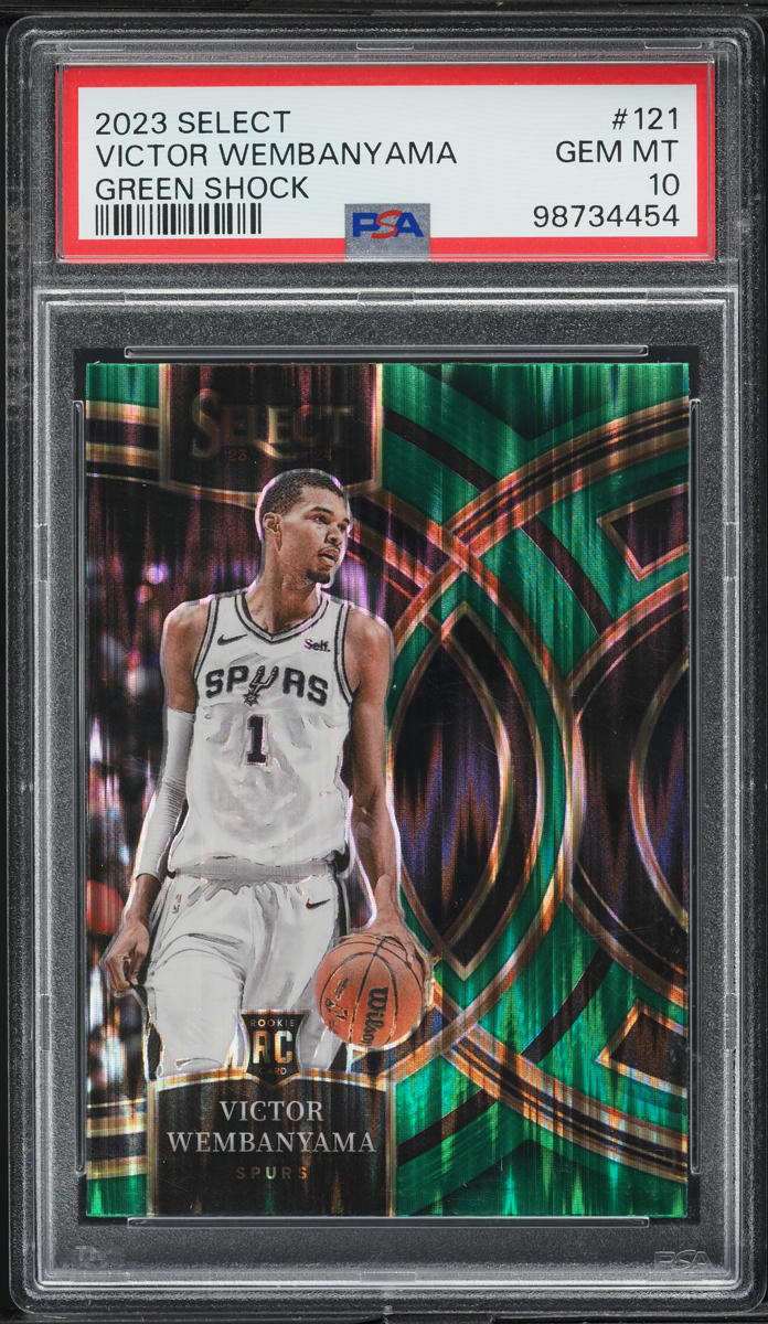 2023 Select Premier Level Green Shock Victor Wembanyama ROOKIE #121 PSA 10 GEM