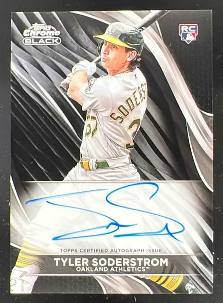 2024 Topps Chrome Black Chrome Black Autographs #CBA-TS Tyler Soderstrom RC Auto